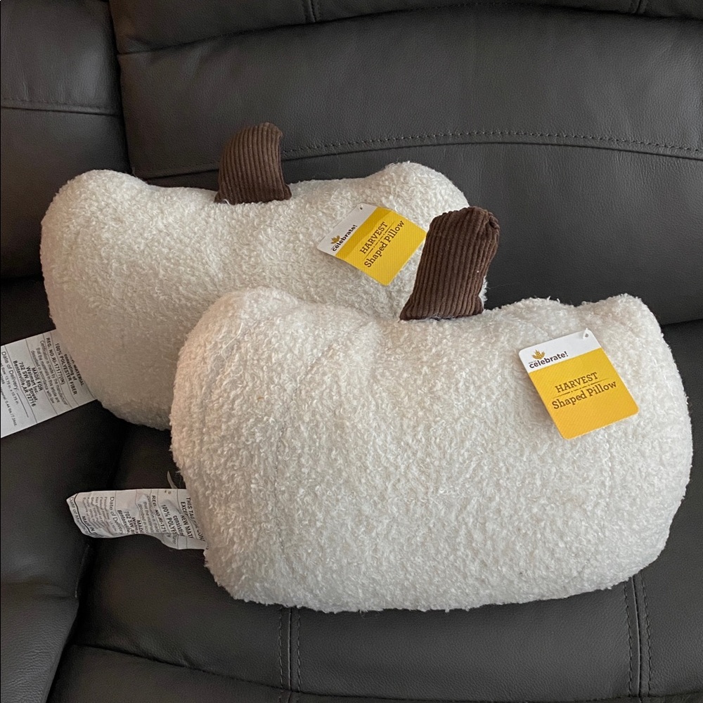 2 new Cozy Pumpkin Shaped Pillows